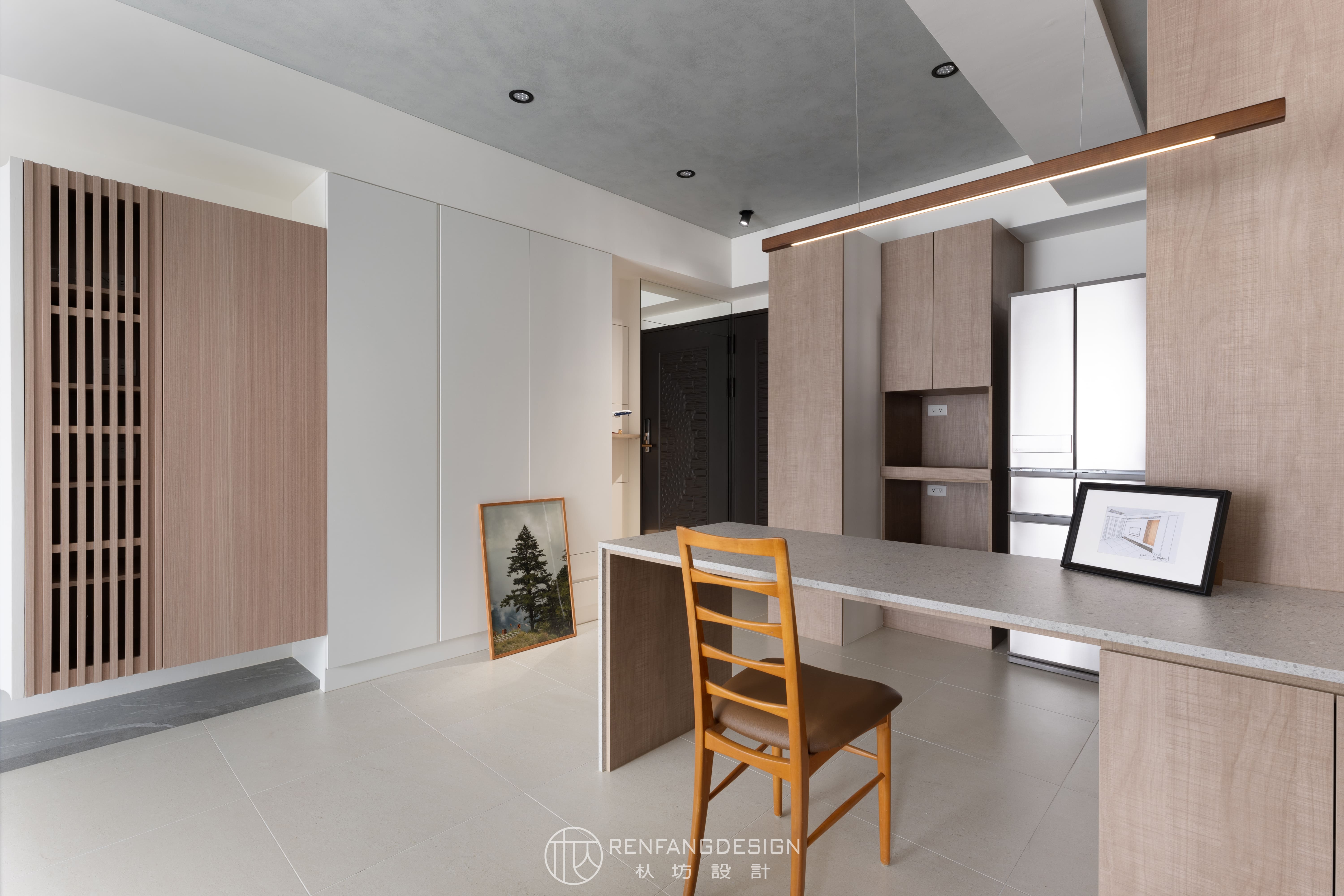 高級住宅設計 現代北歐簡約風格餐廳與機能中島用餐區