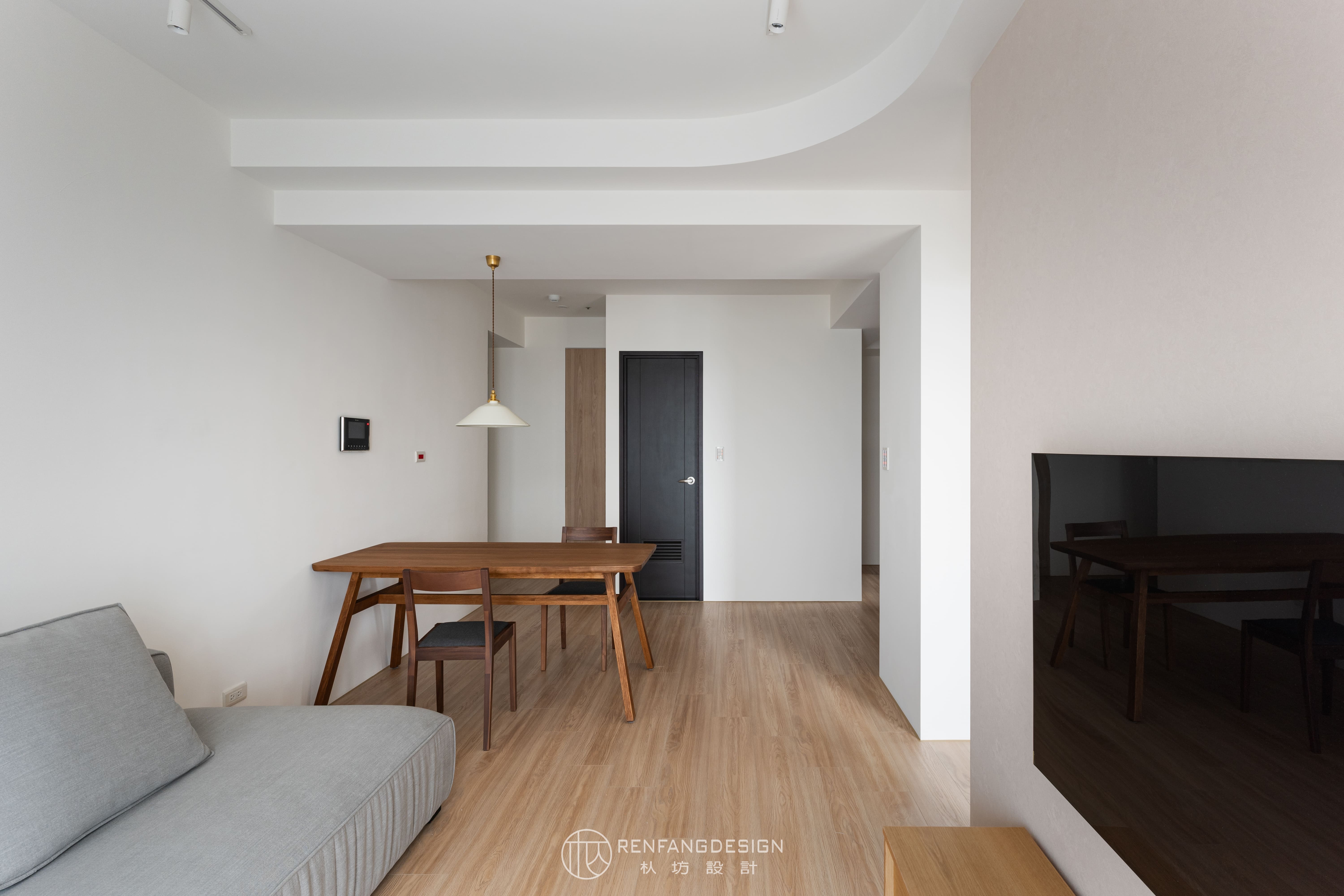 高級住宅設計 現代北歐簡約風格餐廳與機能中島用餐區